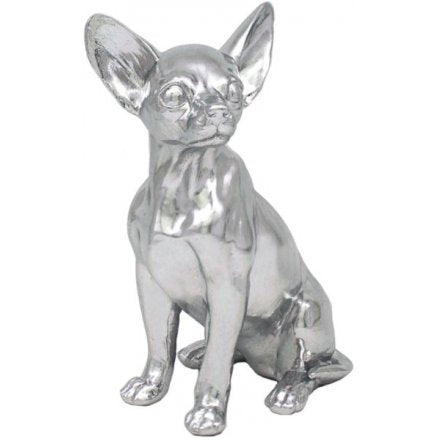 Silver Art Chihuahua Sitting Ornament