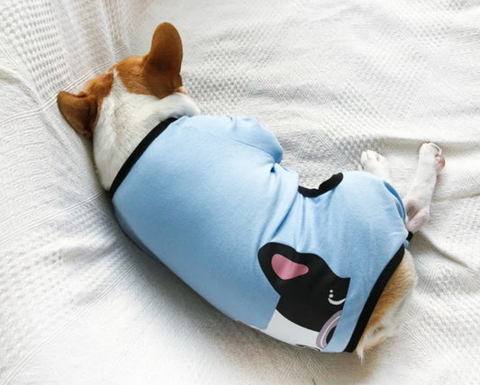 French Bulldog Pyjamas All In One Suit - Blue