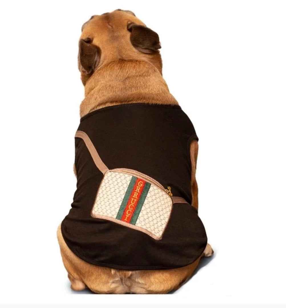 Grrucci Cross Body Red & Green Striped w/black shirt