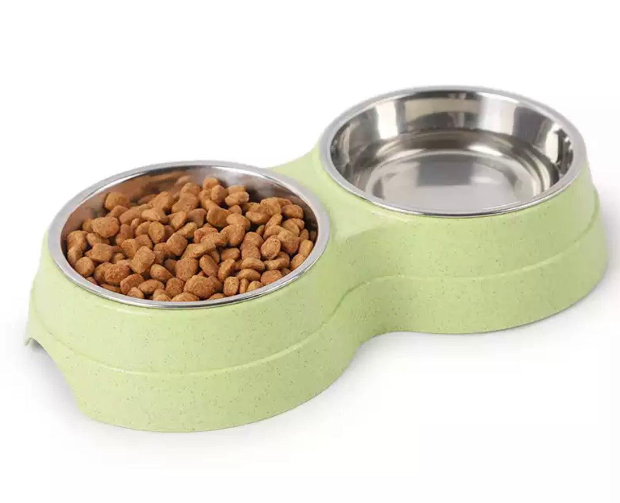 Stainless Steel Twin Dog Bowl Set - Lime