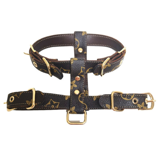 Flower Harness and Lead Set - Brown