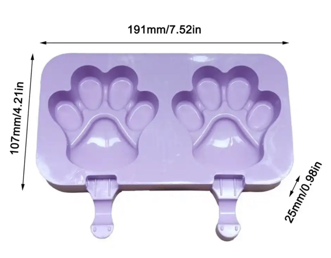 Paw Print Ice Mould - Lilac