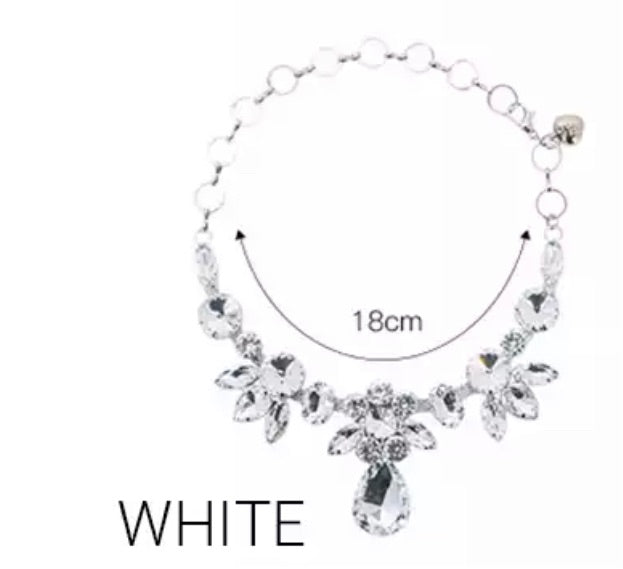 Adjustable Chain Rhinestone Dog Collar