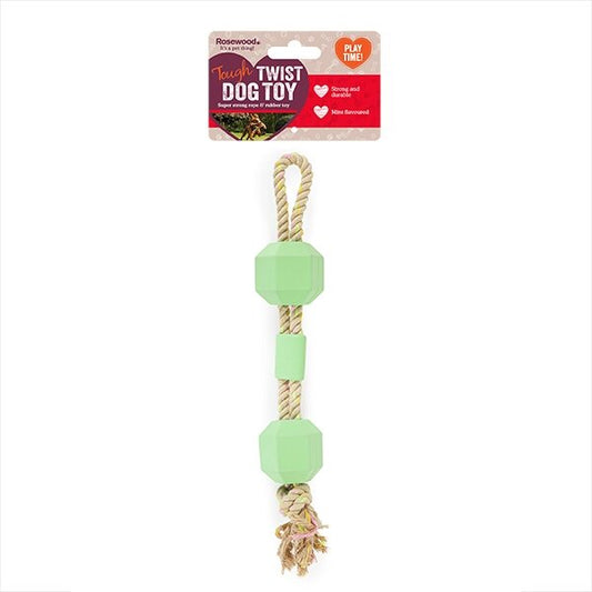 Rosewood Tough Twist Mint Flavour Rubber & Rope Toy