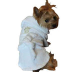 White Gold Crown Cotton Dog Bathrobe