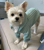 Cable Knit Zip Jacket with a Hood - Mint