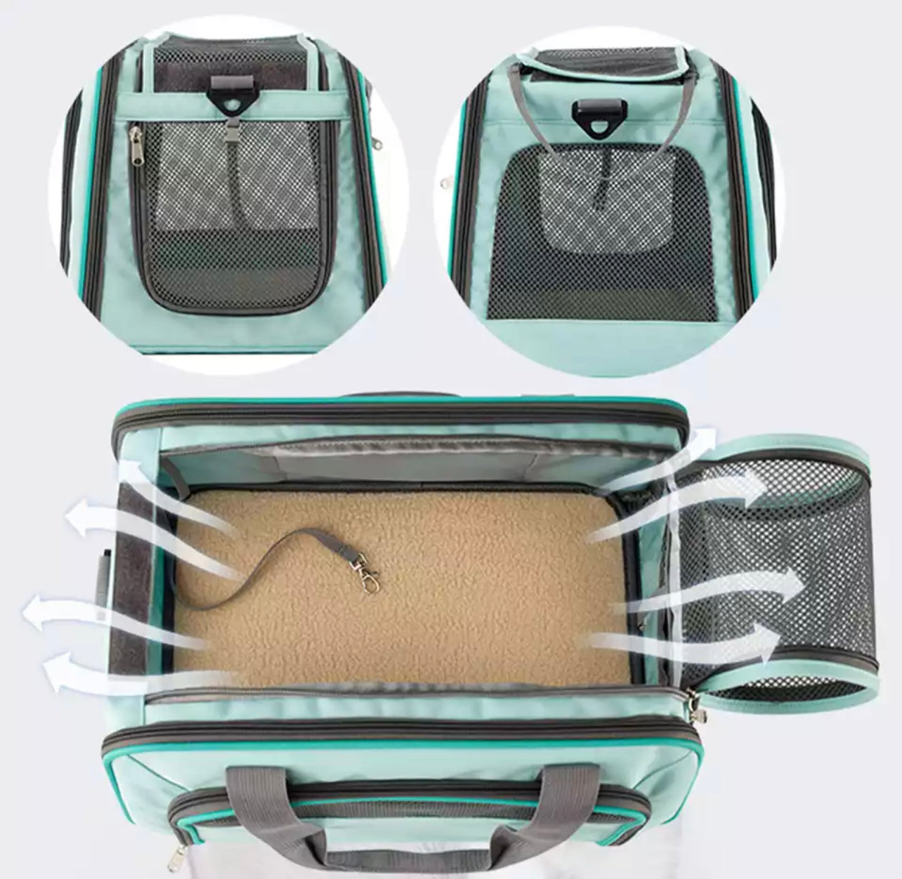 Soft-sided Pet Travel Carrier - Turquoise