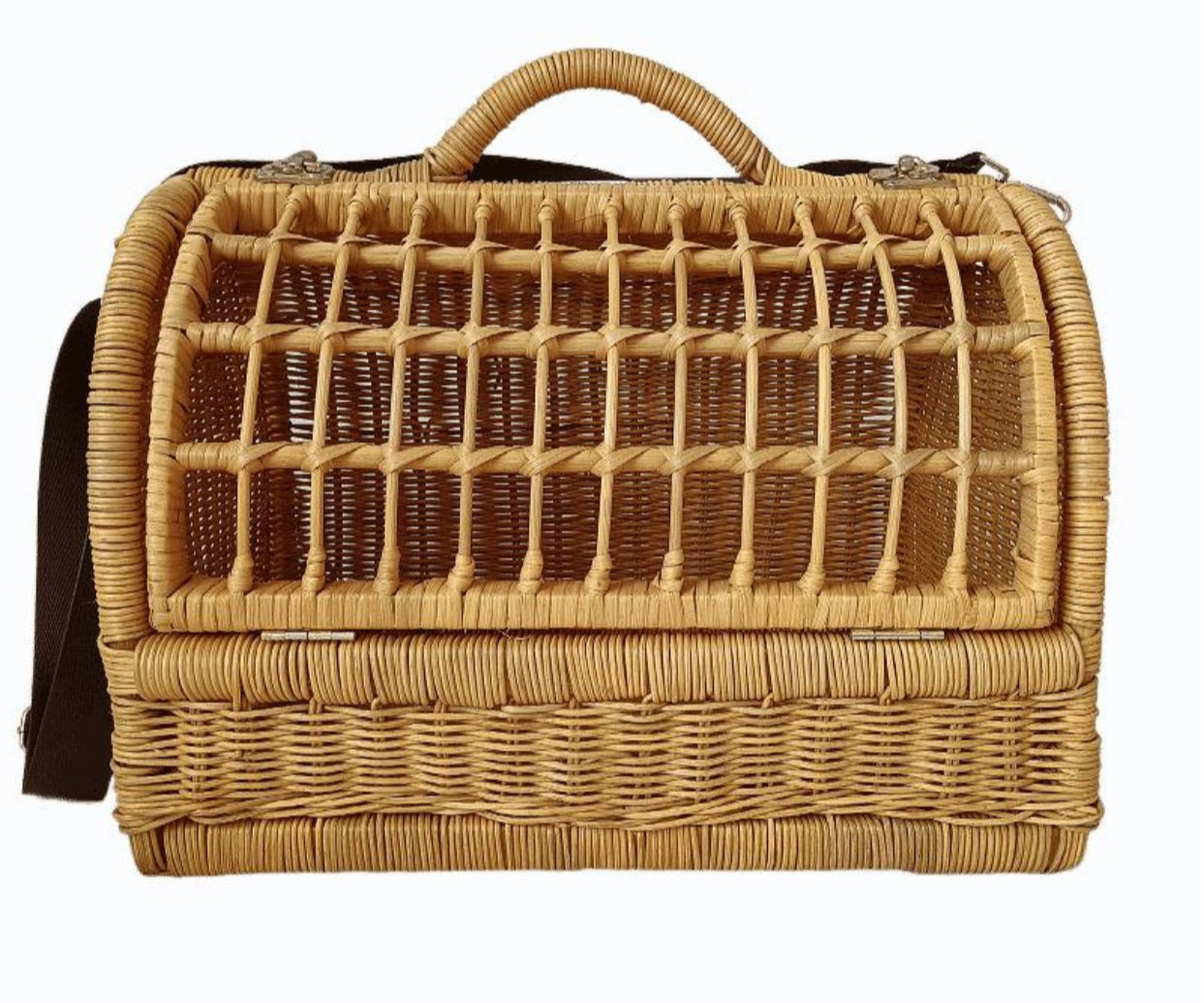 Rattan Basket Pet Carrier - Brown