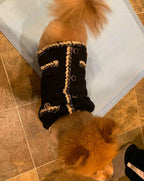 Tweed Style Dog 5 Jacket & Hat Set - Black