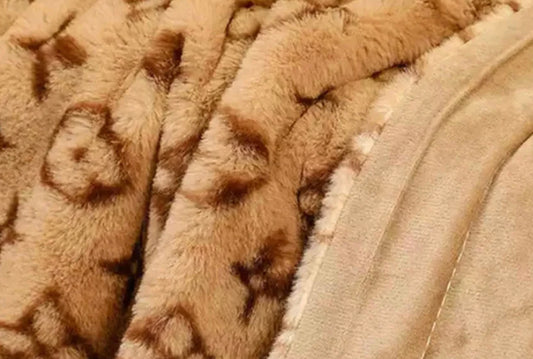Patterned Dog Blanket - Brown