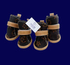 Flower Dog Boots - Brown