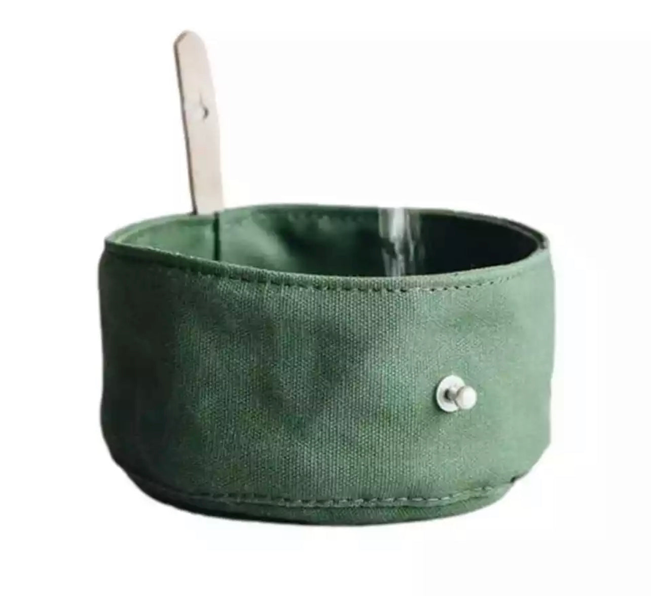 Portable Canvas Dog Bowl - Green