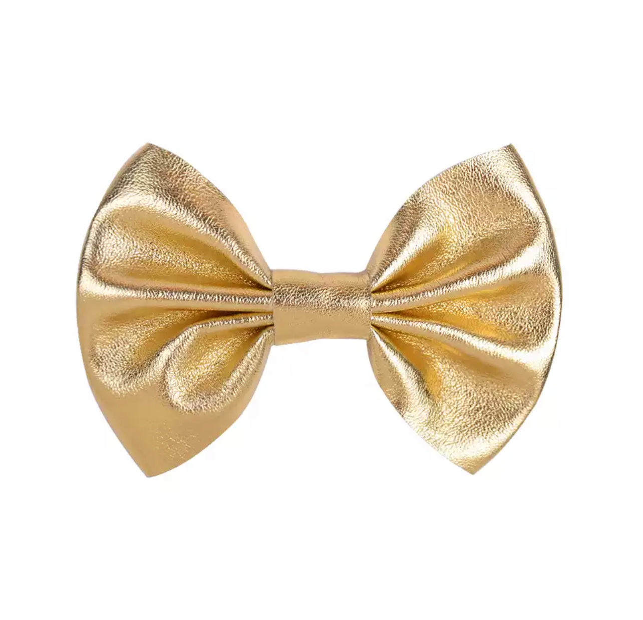 Metallic Gold 3” Hair Bow Clip