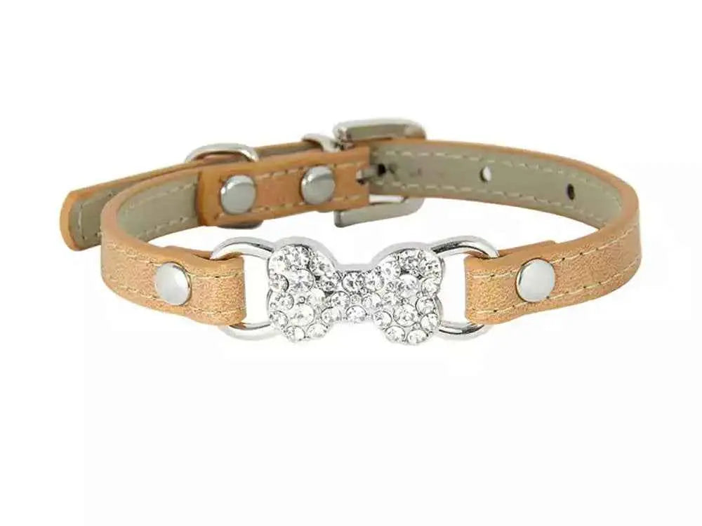 Rhinestone Bone Shaped Charm Collar