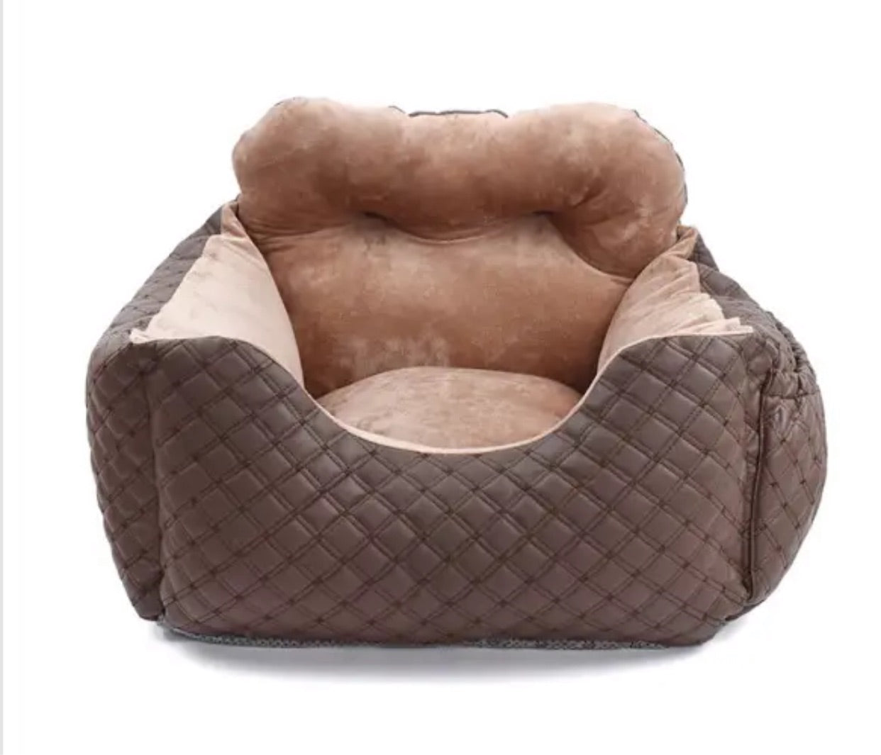 Quilted Dog Car Seat Carrier - Chocolate