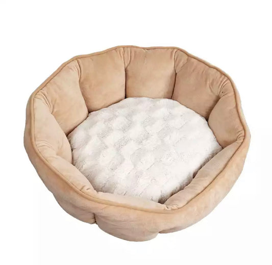Scalloped Pet Bed - Beige