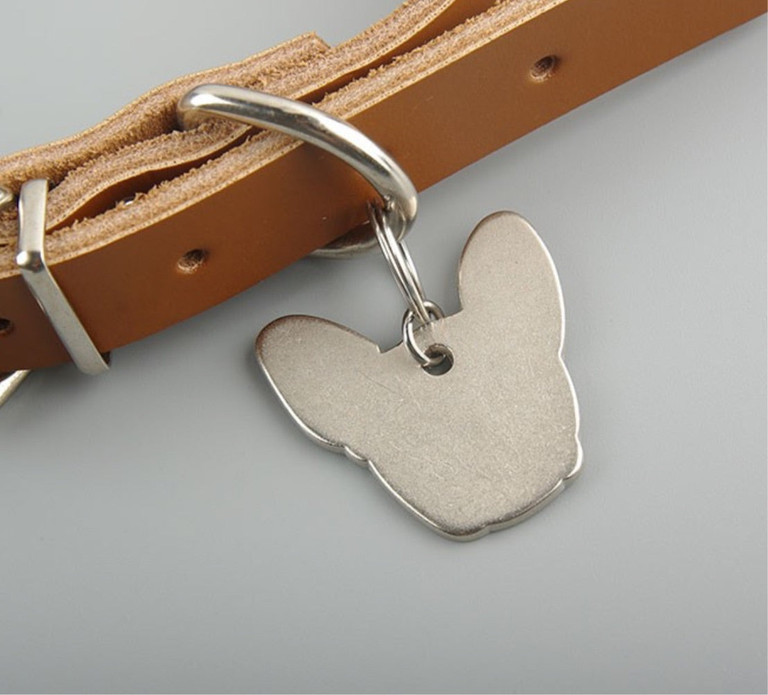 Personalised French Bulldog ID Tag - Silver