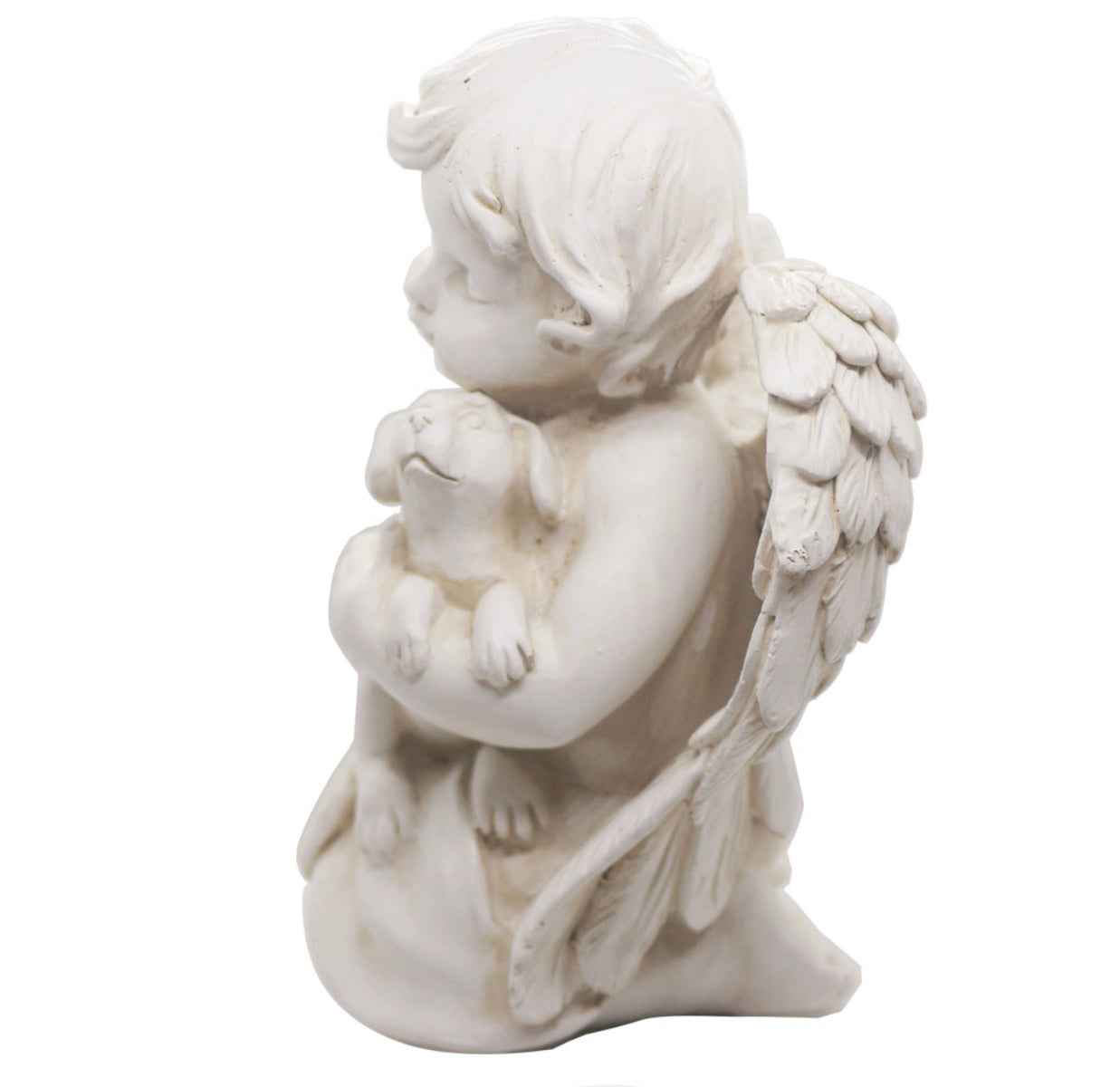 Cherub with Dog Memorial Statues
