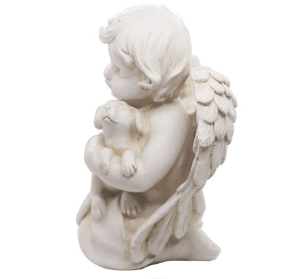 Cherub with Dog Memorial Statues