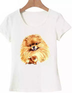 Pomeranian Ladies Top - White