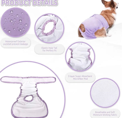 Washable Female Dog Knickers - Lilac
