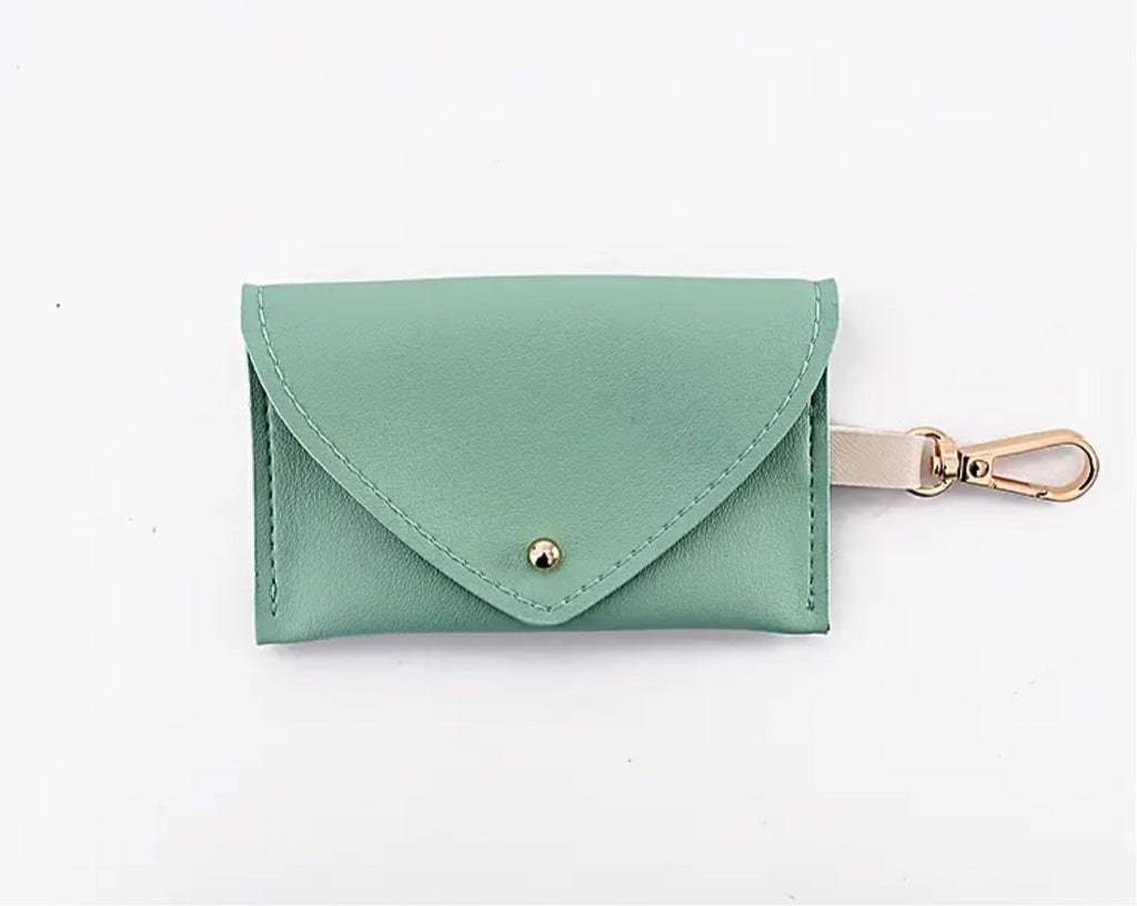 Faux Leather Poop Bag Dispenser - Peppermint