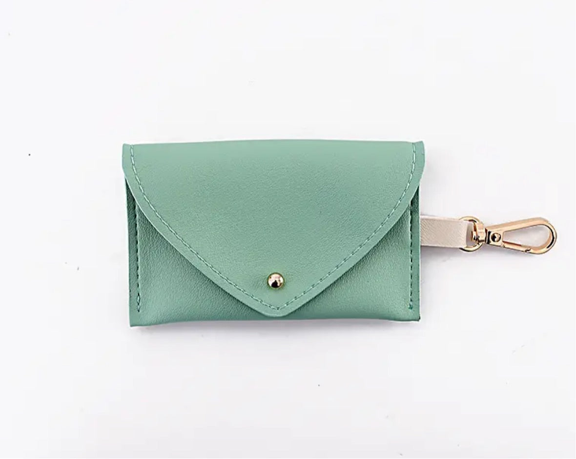 Faux Leather Poop Bag Dispenser - Peppermint