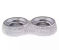 Twin Rhinestone Bling Bowl - Silver