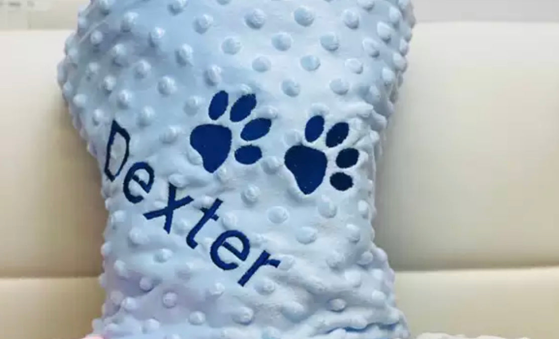 Personalised Embroidered Dog Puppy Pet Blanket - White