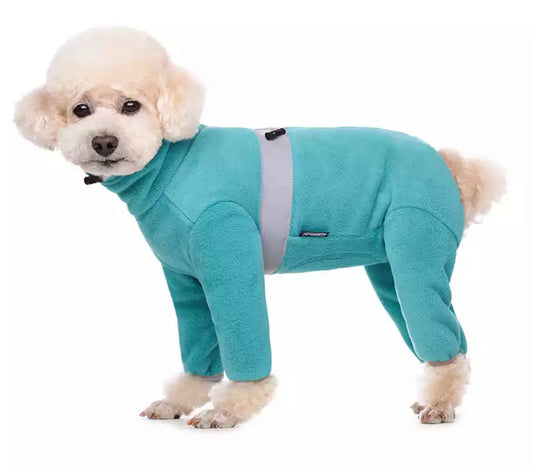 Dog Soft Fleece Jumpsuit - Aqua