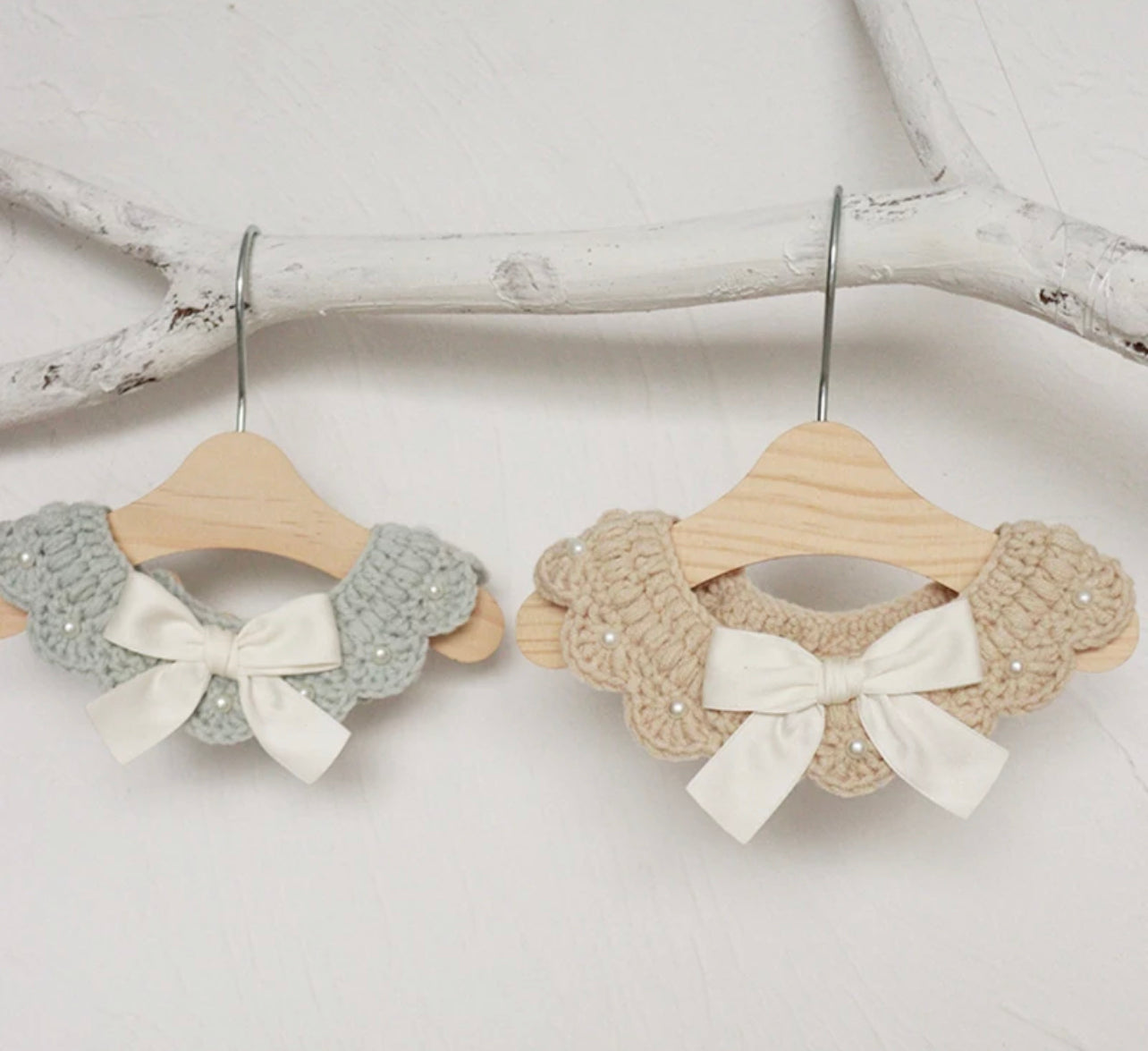 Crochet Pearl Collar - Gold/Silver