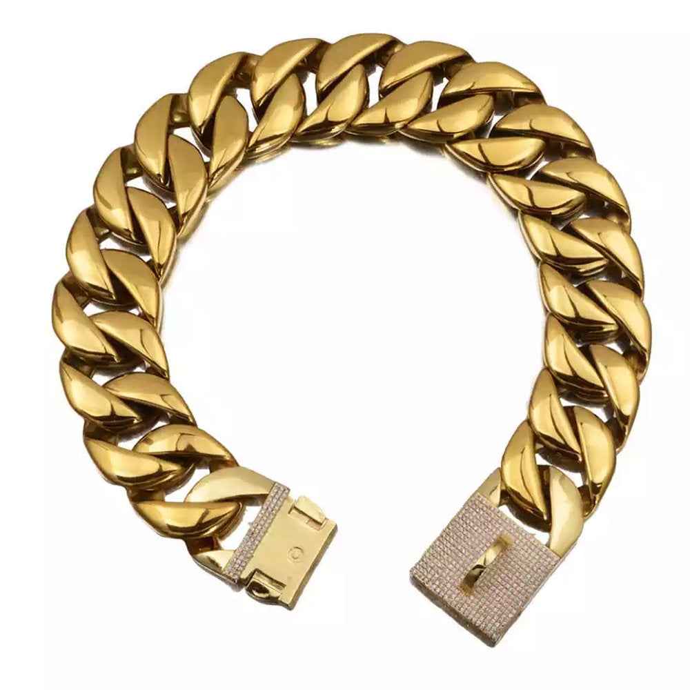 Stainless Steel Cubia Zironia Necklace Chain Collar