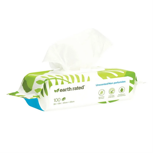 Earth Rated Compostable Dog Wipes 100 Unscented