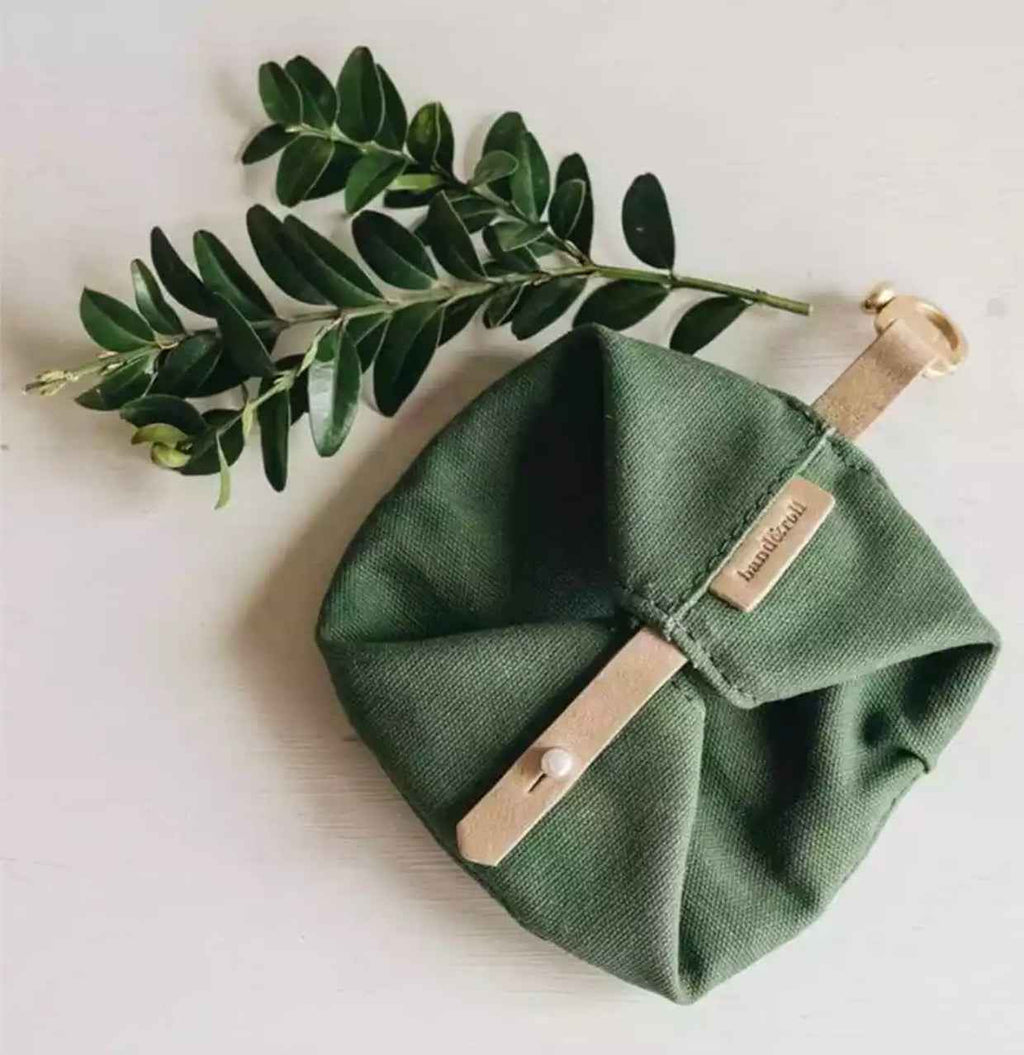 Portable Canvas Dog Bowl - Green