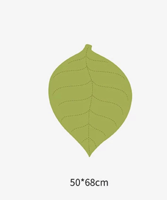Leaf Shape Reversible Dog Mat - Green