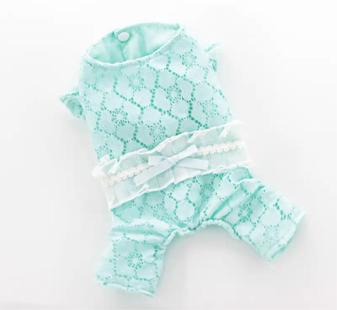 Lace Dog Jumpsuit - Mint