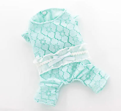 Lace Dog Jumpsuit - Mint