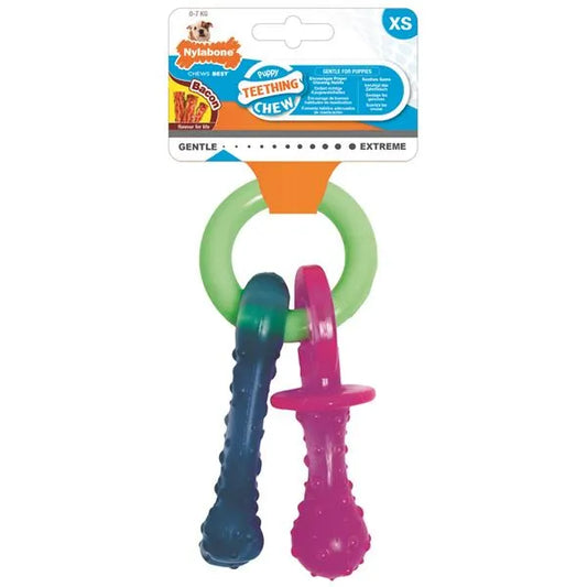 Nylabone Puppy Teething Chew Pacifier Bacon Xsmall