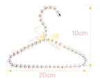 White Faux Pearl Pet Clothing Wardrobe Hangers x5