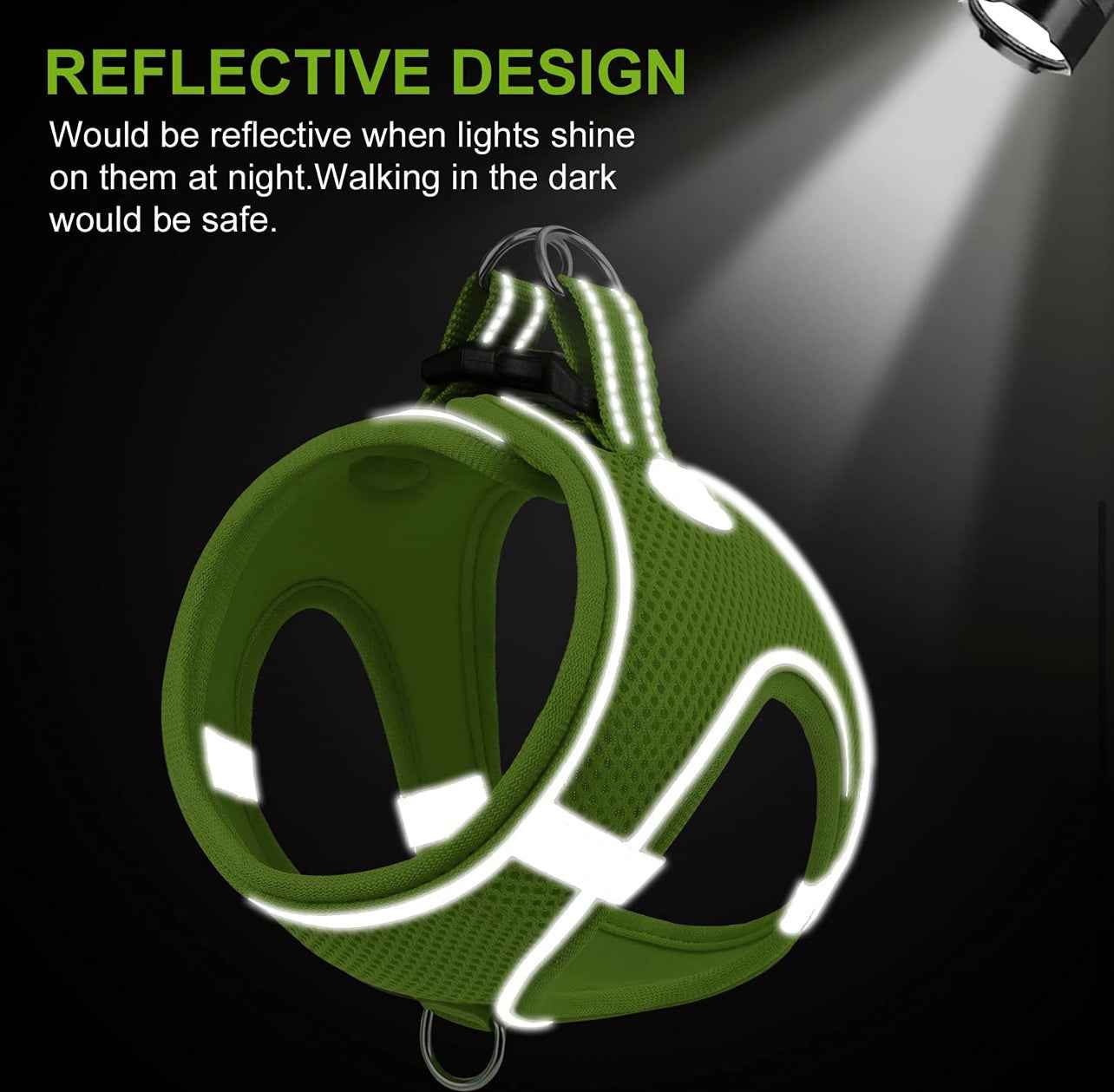 Reflective Step In Harness - Tink’s Green