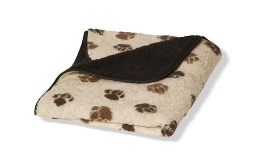 Fleece Paw Beige/brown Fleece Blanket Sml 63x76cm