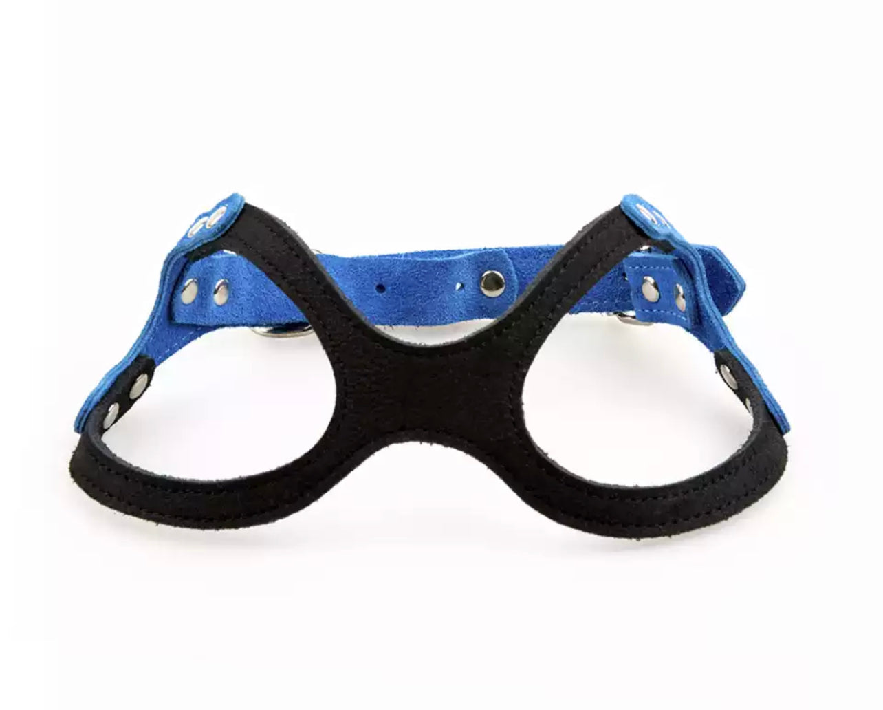 Suede Leather Harness - Blue/Black