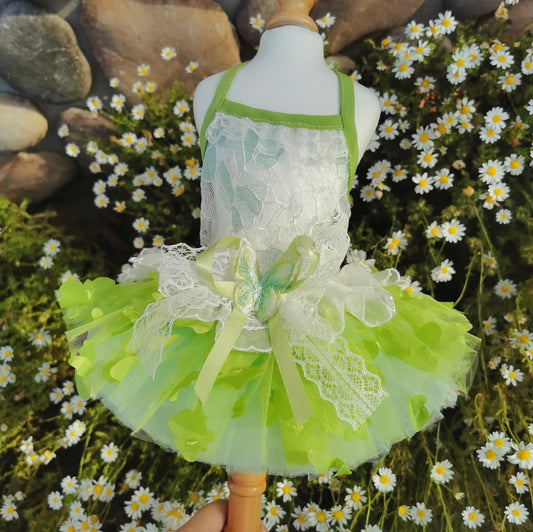 Fairy Butterfly Handmade Dress with Tulle - Green