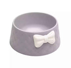 Bow Dog Food Bowl - Mint/Grey