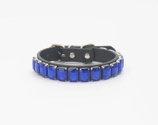 Rhinestone Dog Collar - Royal Blue