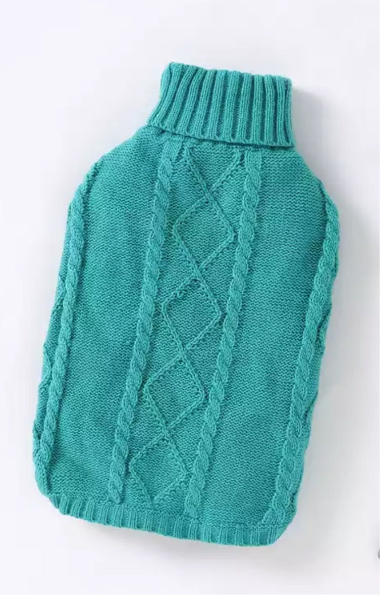 Hand Knitted Dog Knitted Jumper - Sea Green