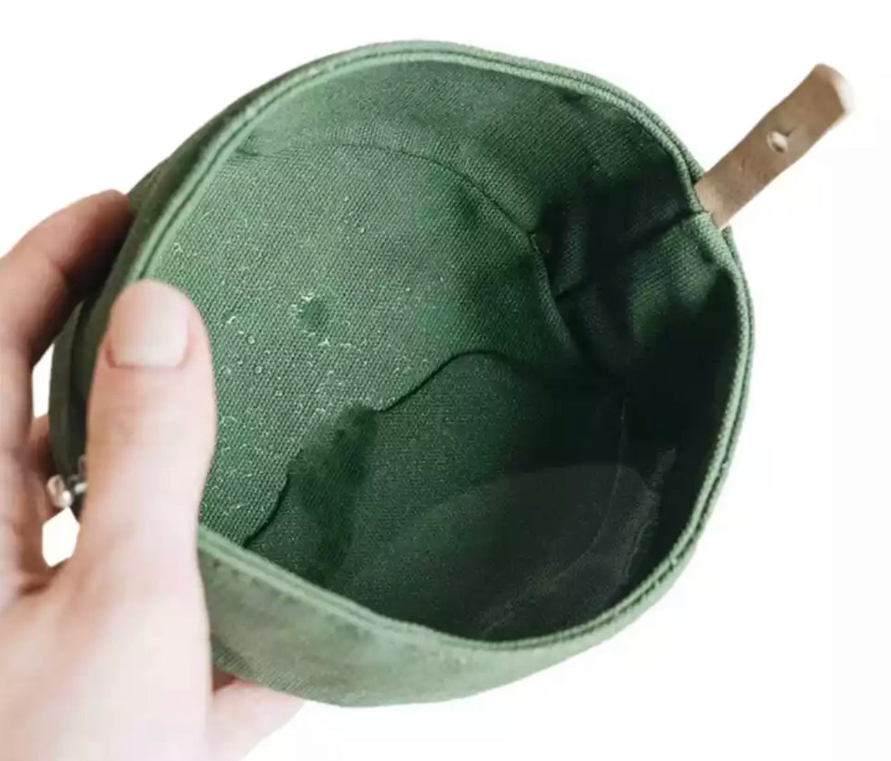 Portable Canvas Dog Bowl - Green