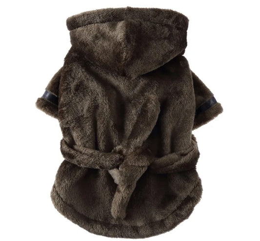 Dog Dressing Gown Robe - Brown